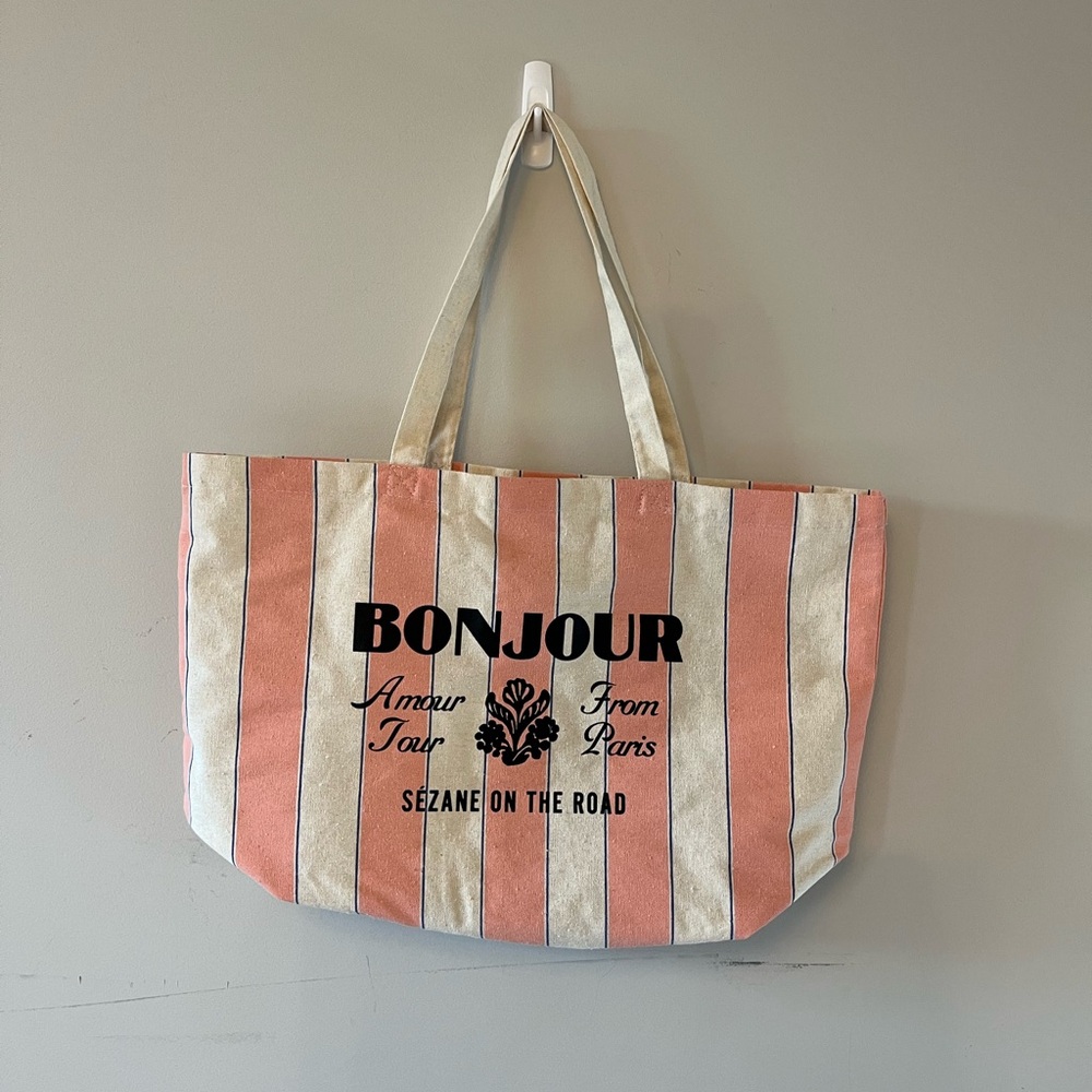 Sezane Striped Tote Bag